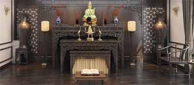 Phòng thờ Phật đẹp sang trọng cho biệt thự mẫu 37