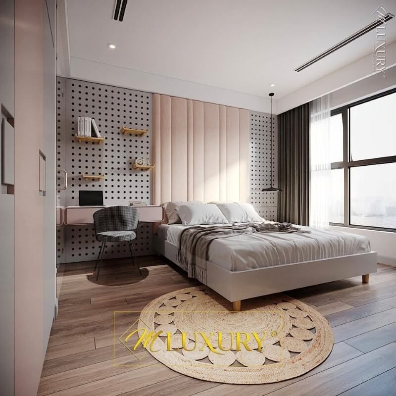 Thiết kế nội thất giường ngủ chung cư phong cách hiện đại