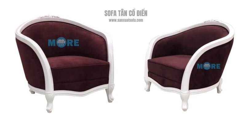 Thiết kế, sản xuất sofa đơn tân cổ điển MS-013 gỗ tự nhiên Tần bì, bọc nỉ cao cấp nhập khẩu màu nâu đơn giản cho phòng khách chung cư, biệt thự